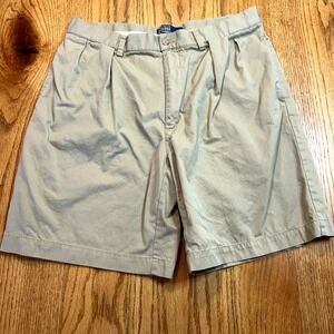 Polo Ralph Lauren Men's Tyler Shorts 36 Chino‎ Pleated Beige Tan Khaki